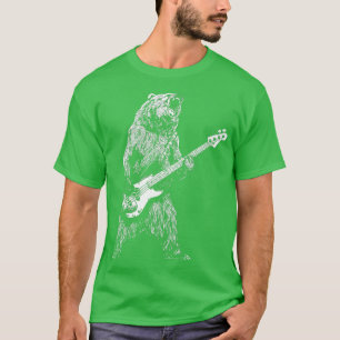 Bear Playing Bass Guitar  for Men Animal Playing G T-Shirt