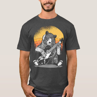 Bear Playing Guitar Grizzly Bear 1  T-Shirt