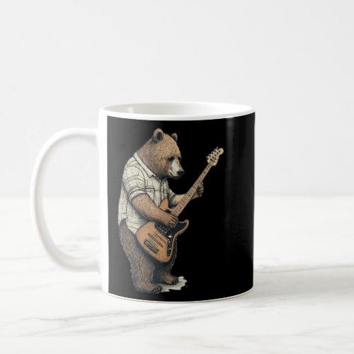 BEAR PLAYING GUITAR Guitarist Bear Electric Bass G Coffee Mug