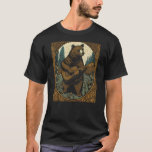 Bear Playing Guitar Vintage Cottagecore Funny Cute T-Shirt