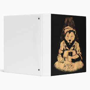 Bear Poker Player Playing Cards Lucky Gambler 3 Ring Binder