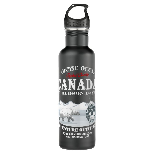Bear polar bear 557 forest stainless steel water bottle (Front)