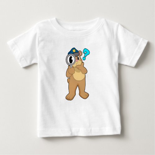 Bear Police officer Magnifying glass Baby T_Shirt