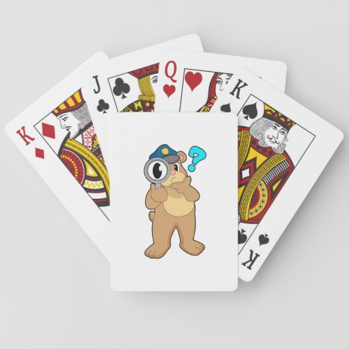 Bear Police officer Magnifying glass Playing Cards