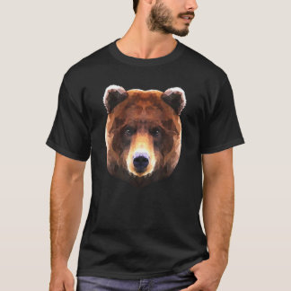 Bear Polygon Geometric Wildlife Brown Bear Grizzly T-Shirt