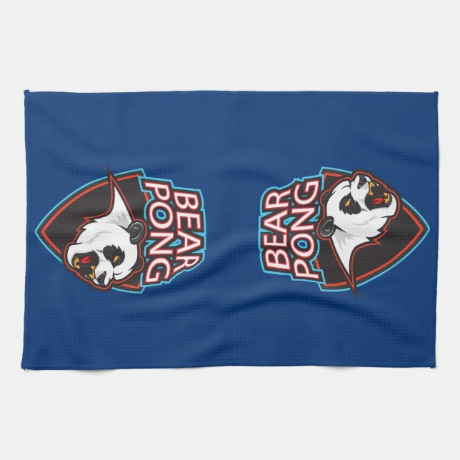 Bear Pong Beer Pong Kitchen Towel (Horizontal)
