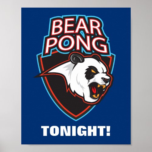 Bear Pong Beer Pong Poster