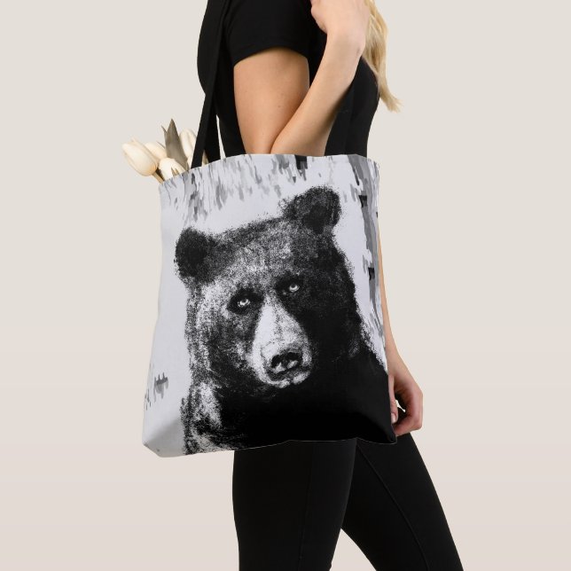 Bear Portrait Tote Bag (Close Up)