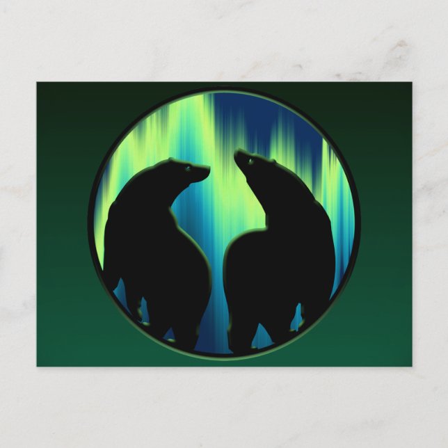 Bear Postcard Native Aurora Bear Art Postcards (Front)