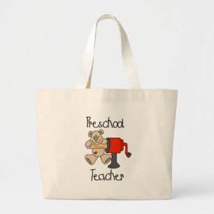 Bear Preschool Teacher Tshirts and Gifts Large Tote Bag