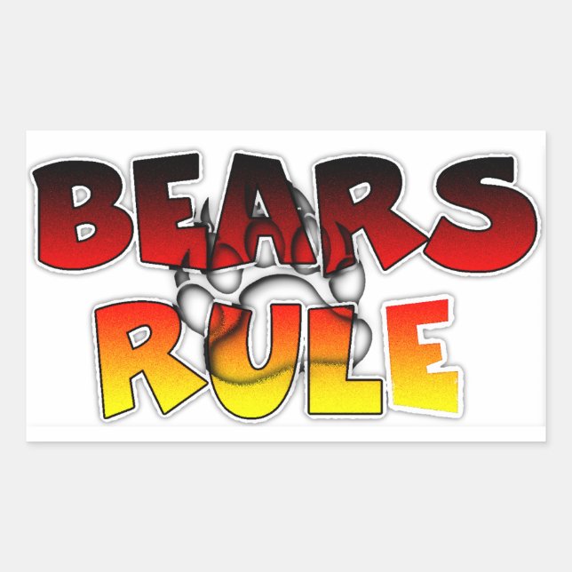 Bear Pride Bears Rule Rectangular Sticker (Front)