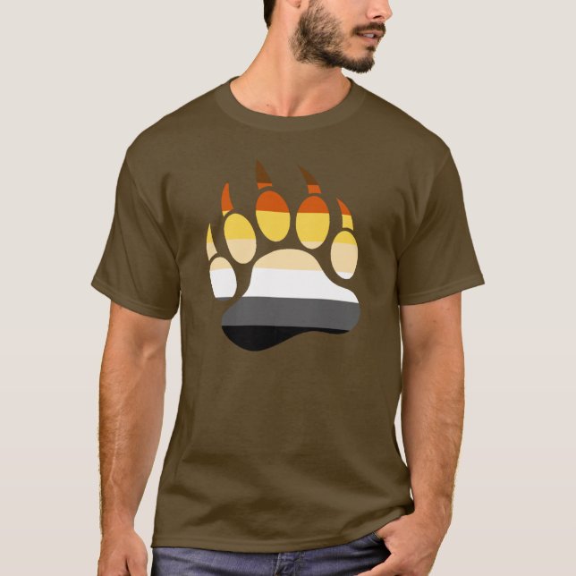 Bear Pride Colors Bear Paw T-Shirt (Front)