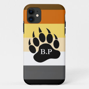 Bear Pride Colors Monogram Bear Paw iPhone 11 Case