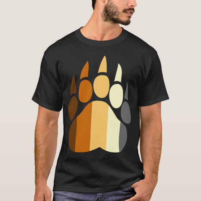 Bear Pride Colors Paw T-Shirt (Front)