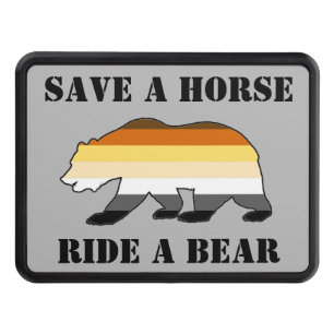 Bear Pride Colors Save a horse Ride a Bear Trailer Hitch Cover