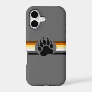 Bear Pride colors stripes and Bear Paw iPhone 17 Case