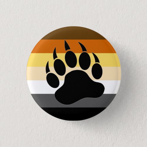 Bear Pride colors stripes Bear Paw Button