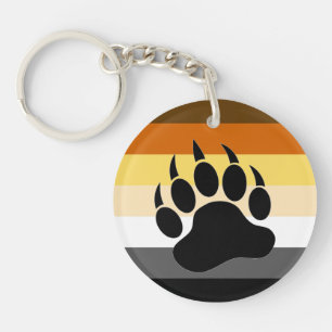 Bear Pride colors stripes Bear Paw Keychain