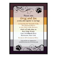 Bear Pride Custom Gay Wedding Invitations