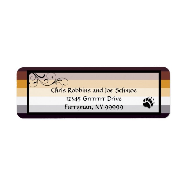 Bear Pride Custom Wedding/Ceremony Return Address Label (Front)