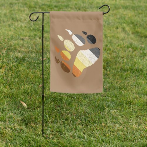 Bear Pride Distressed Paw Garden Flag