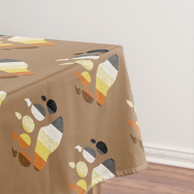 Bear Pride Distressed Paw Tablecloth (In Situ)