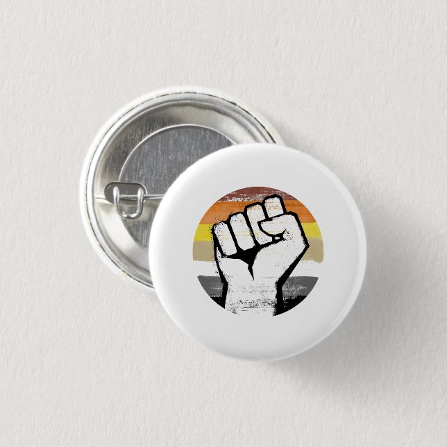 Bear Pride Fist Circle Print Button (Front & Back)