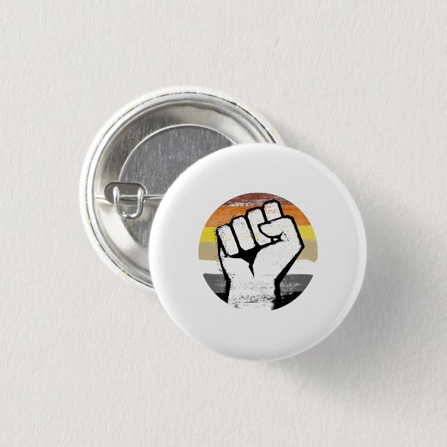 Bear Pride Fist Circle Print Button (Front & Back)