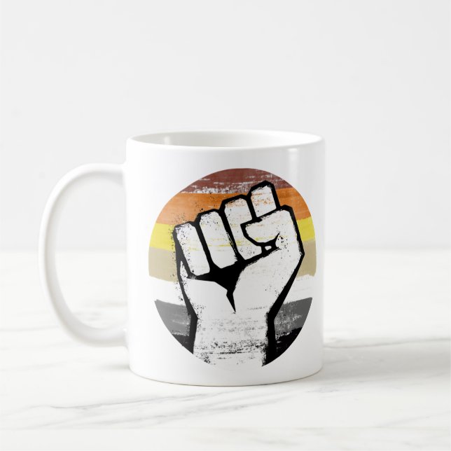 Bear Pride Fist Circle Print Coffee Mug (Left)