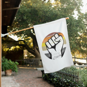 Bear Pride Fist Circle Print House Flag