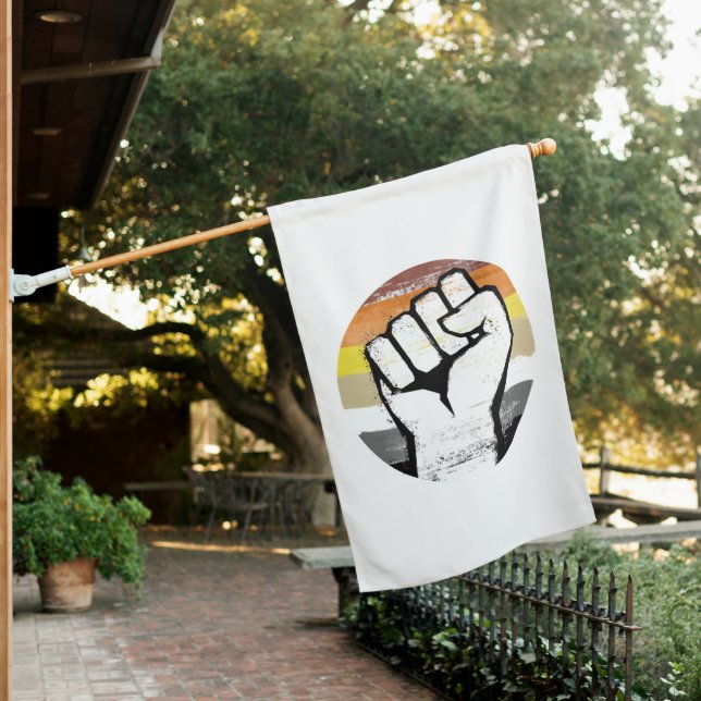 Bear Pride Fist Circle Print House Flag (In SItu)