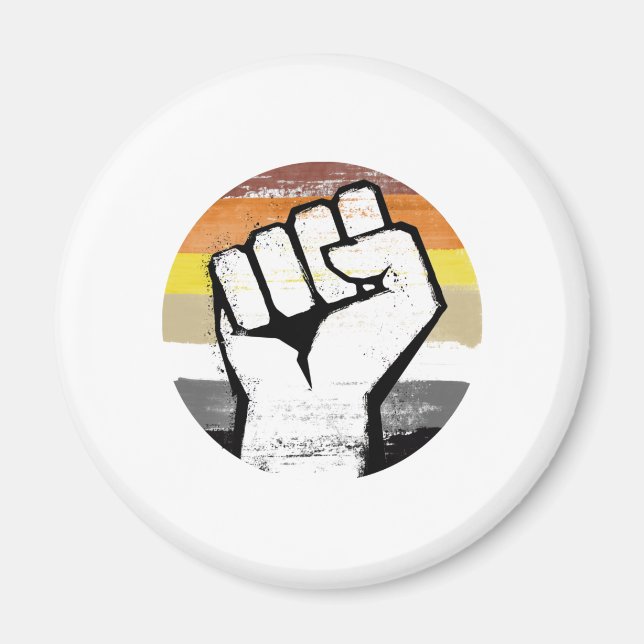 Bear Pride Fist Circle Print Magnet (Front)