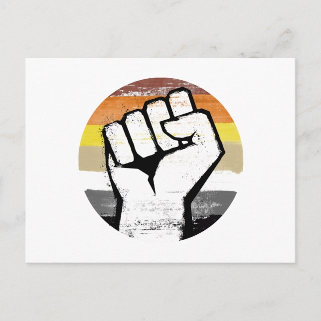 Bear Pride Fist Circle Print Postcard (Front)