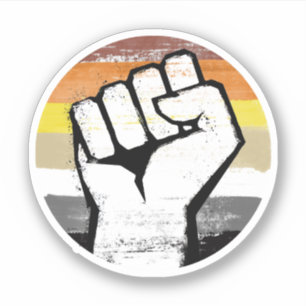 Bear Pride Fist Circle Print Sticker