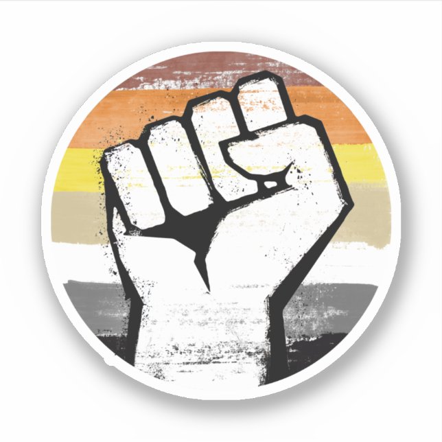 Bear Pride Fist Circle Print Sticker (Front)