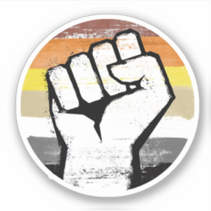 Bear Pride Fist Circle Print Sticker
