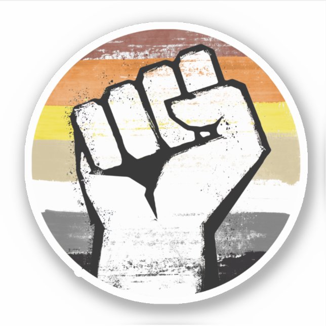 Bear Pride Fist Circle Print Sticker (Front)