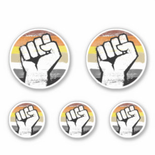 Bear Pride Fist Circle Print Sticker