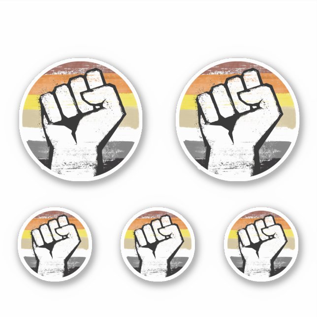 Bear Pride Fist Circle Print Sticker (Front)