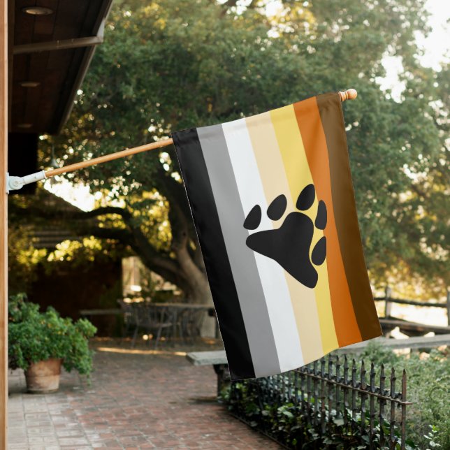Bear Pride Flag and Paw (In SItu)