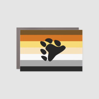 Bear Pride Flag and Paw Car Magnet