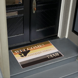 Bear Pride Flag Beach Personalized Welcome Doormat