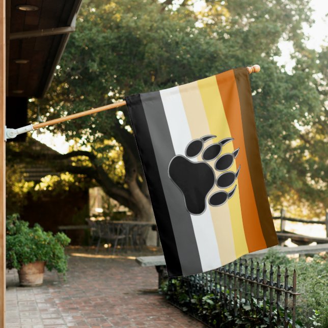 Bear Pride Flag Bear Paw (In SItu)