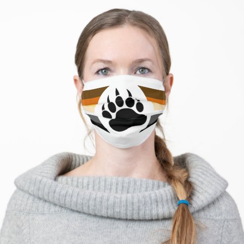 Bear Pride Flag Bear Paw Adult Cloth Face Mask