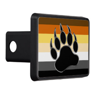 Bear Pride Flag Bear Paw Hitch Cover