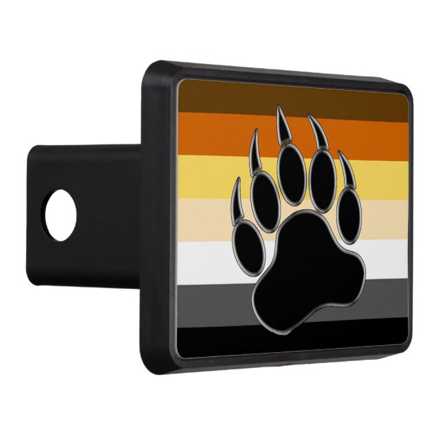 Bear Pride Flag Bear Paw Hitch Cover (Right)
