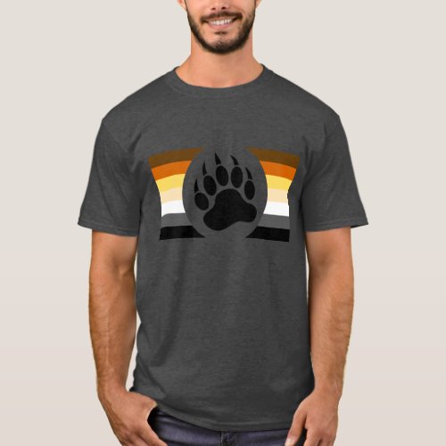 Bear Pride Flag Bear Paw T_Shirt