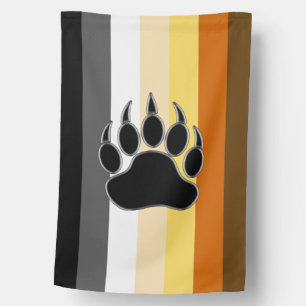 Bear Pride Flag Bear Paw (Vertiacl Design)