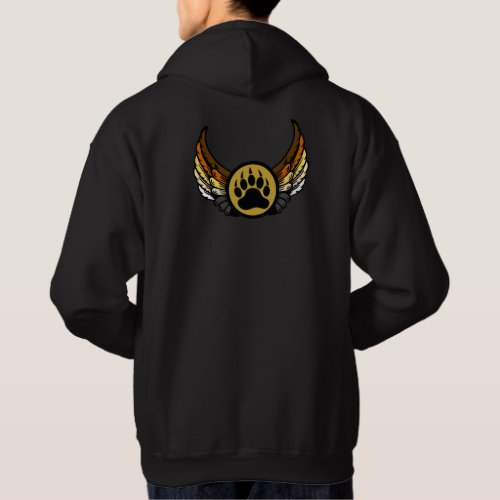 Bear Pride Flag Bear Paw Wings Hoodie