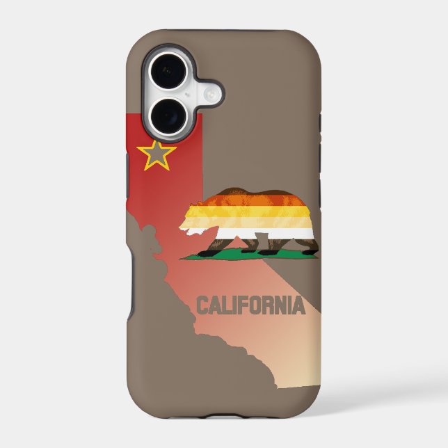 Bear Pride Flag California Bear Iphone Case (Back)